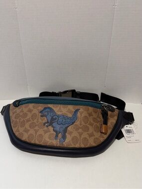 Coach x Observed By Us Warren Belt Bag Rexy Dinosaur Signature Canvas NWT CA847